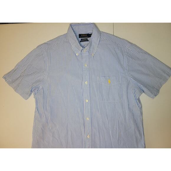 Polo Ralph Lauren RL Untucked Fit Prepster Classic Fit Seersucker Shirt Sz Large - Picture 5 of 15